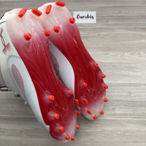 Under Armour Command MC Mid Lacrosse Cleat Men's Size 11.5 Mid Red White NEW - Picture 12 of 14